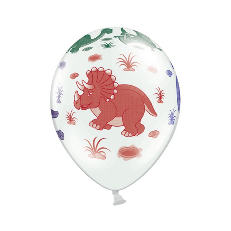 Ballon_Ø 30cm_Dinomotiv_T-Rex_Triceratops_Flugsaurier_Brontosaurus_Luftballon_Dino_Kindergeburtstag