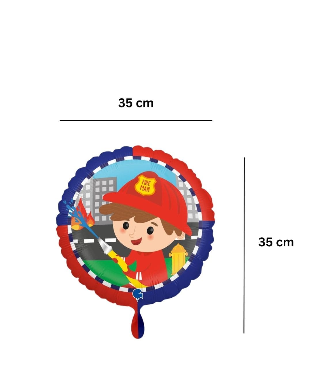 Ballon_Feuerwehrmann_Größe_35x35 cm_Geburtstag_Dekoration_Kindergeburtstag