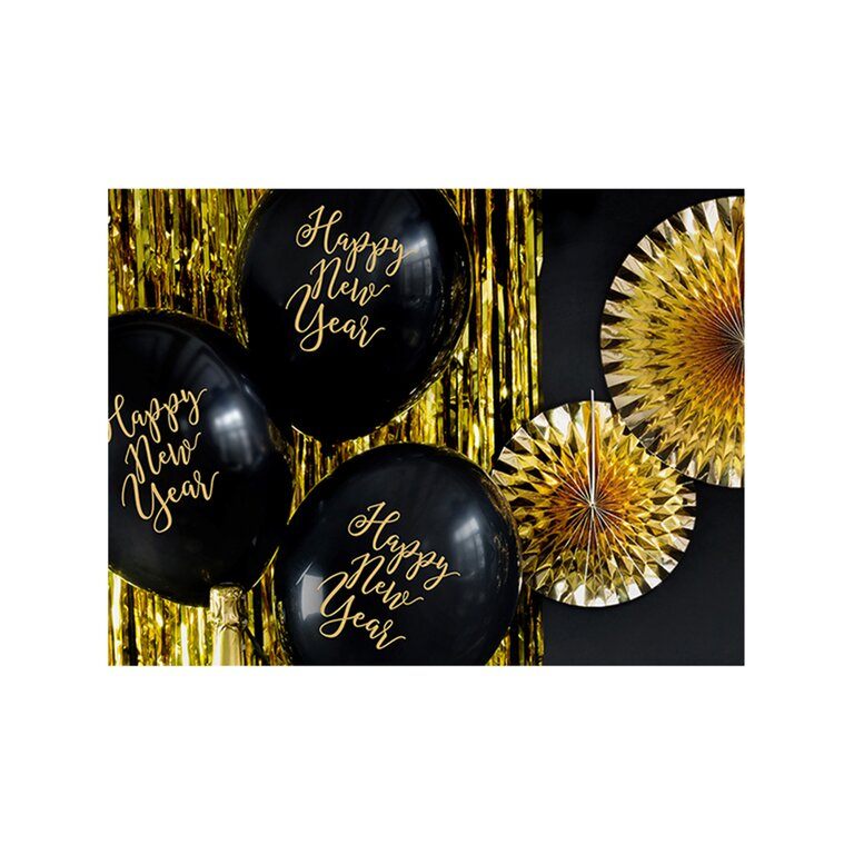 Ballon_Happy_New__Year_Schwarz_Groesse_ca.30cm_Ballon_Silvester_Neujahr