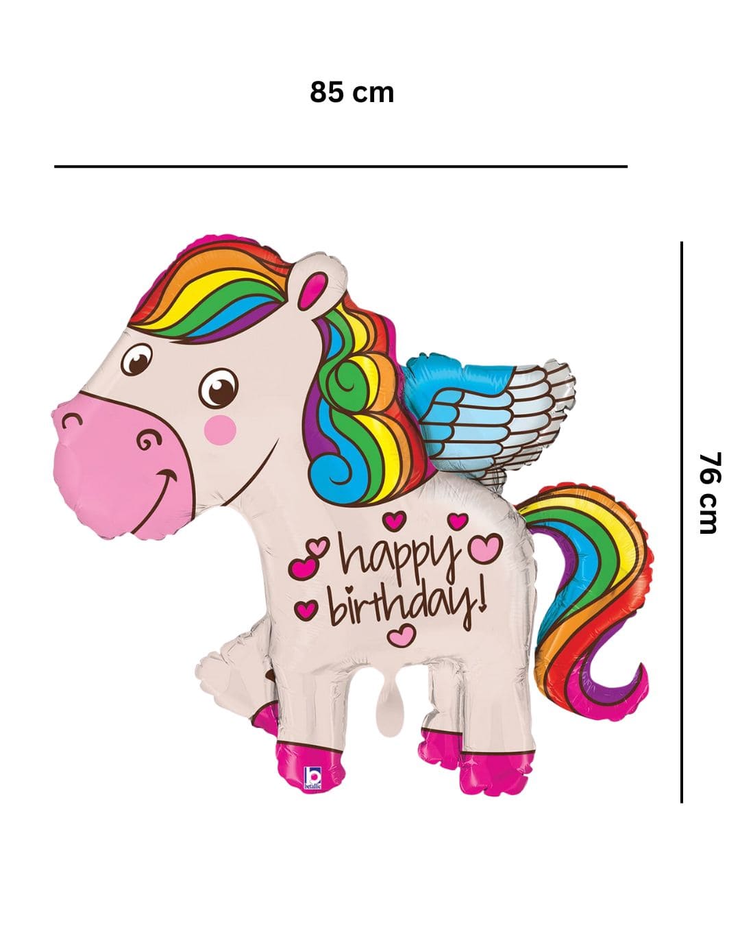 Ballon_Rainbow_Pony_Groesse_85x76cm_Geburtstag_Dekoration_Kindergeburtstag