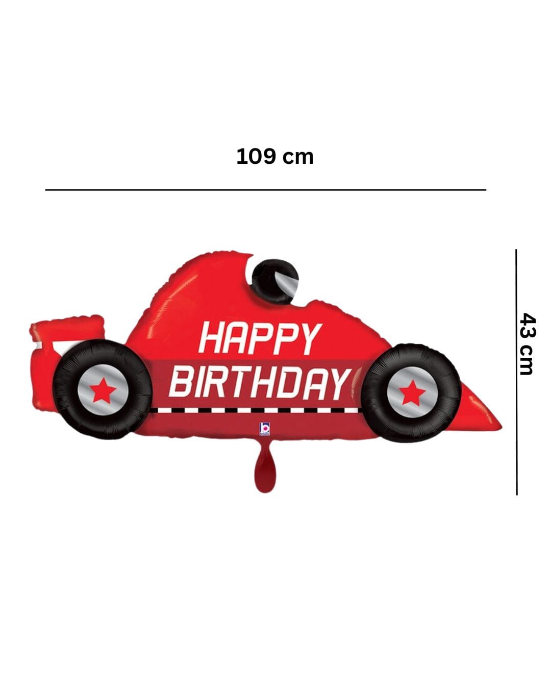 XXL Ballon - Rennauto - Happy Birthday - 109x43 cm