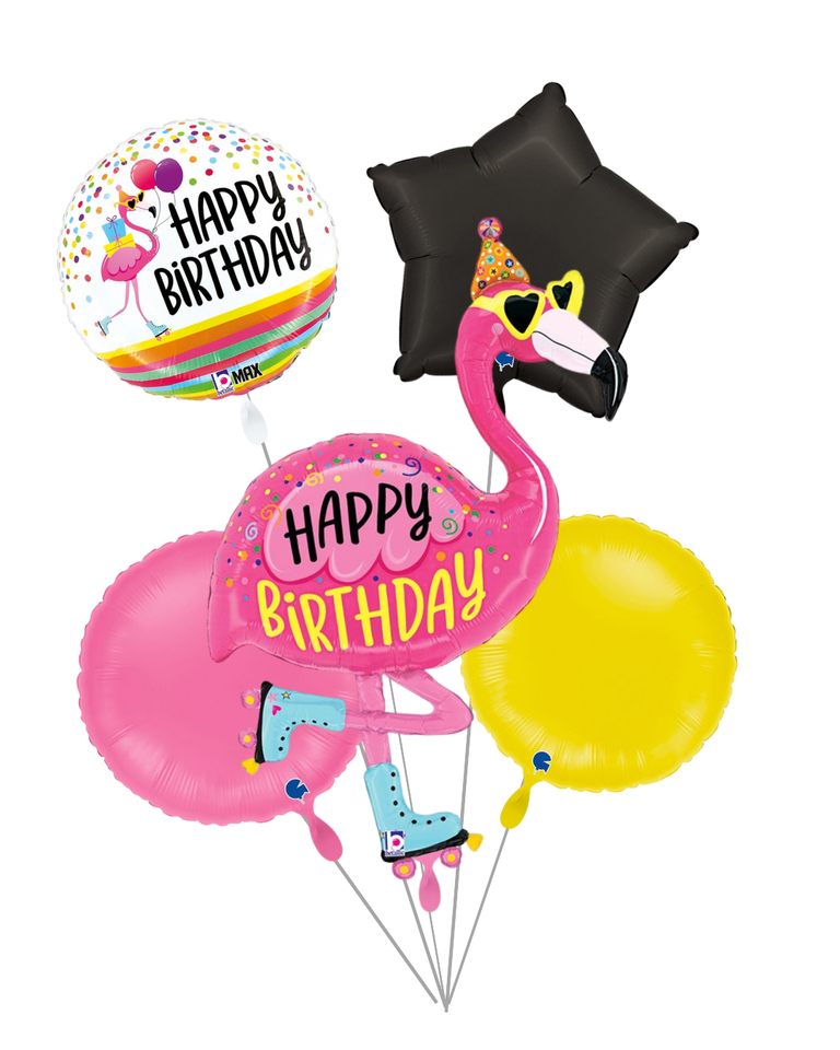 Ballon_SET_XXL_Dschungel_Flamingo_Kindergeburtstag_Happy Birthday