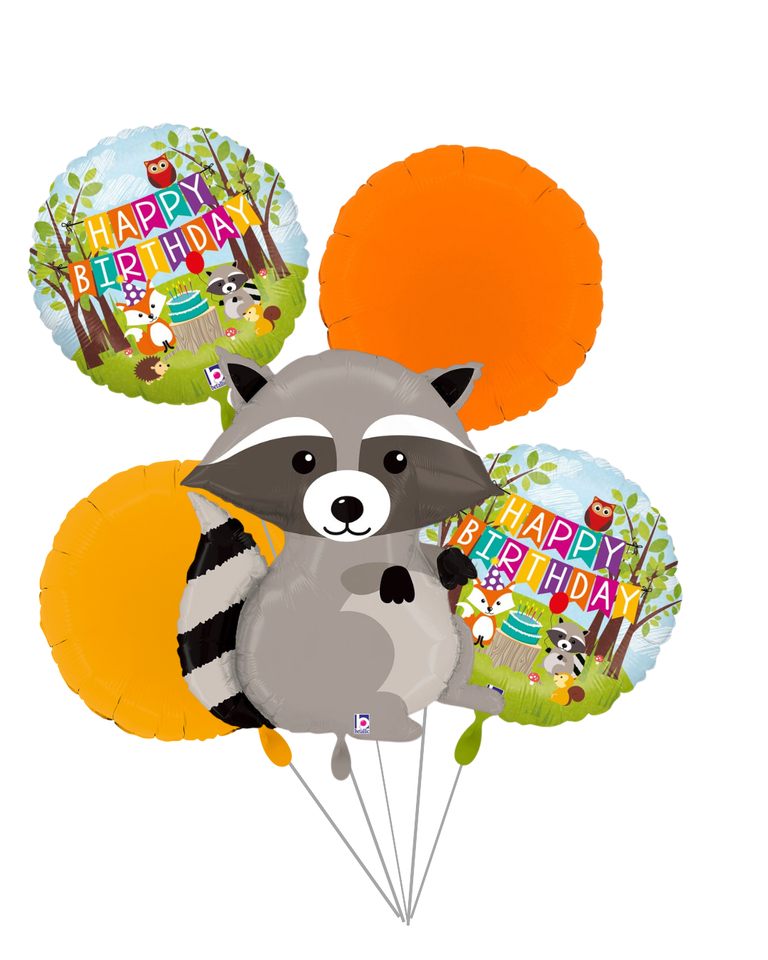 Ballon_SET_XXL_Waschbaer_Waldtiere_Kindergeburtstag