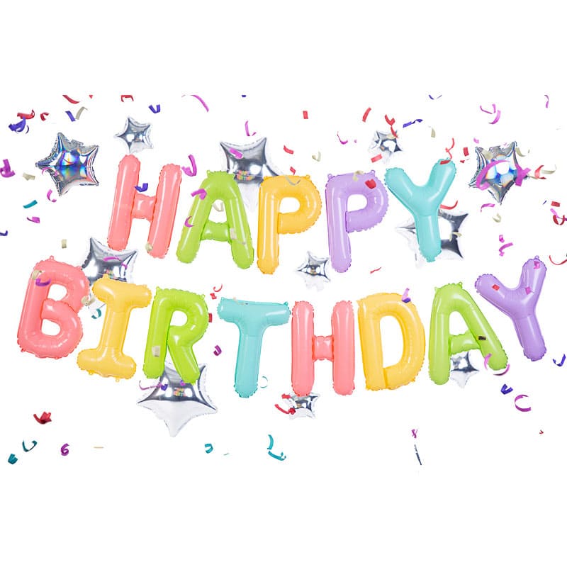 Schriftzug - Happy Birthday - Bunt - 395 x 35cm