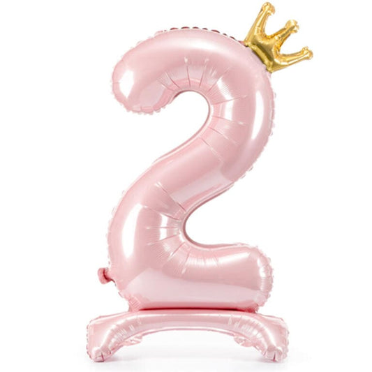 Ballon XXL - Zahl 2 mit Standfuß - Prinzessin - Ø ca. 84cm