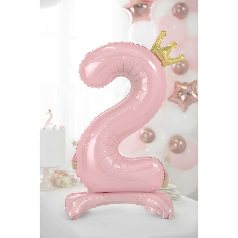 Ballon XXL - Zahl 2 mit Standfuß - Prinzessin - Ø ca. 84cm
