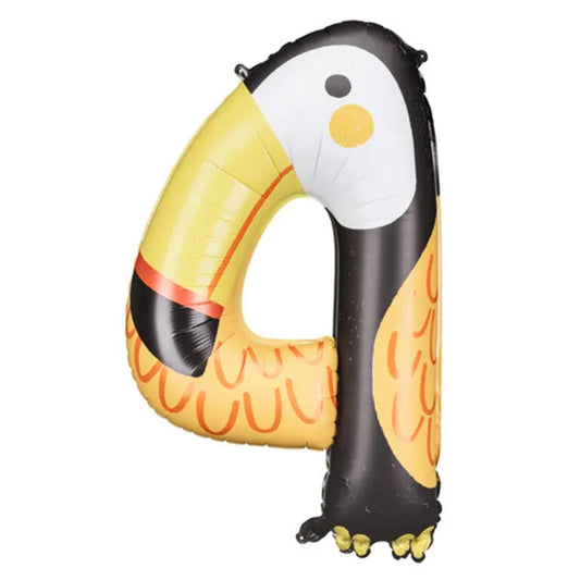 Ballon_XXL-Zahl_4_Tiermotiv_Pelikan_Groesse_91cm_XXL_Folienballon