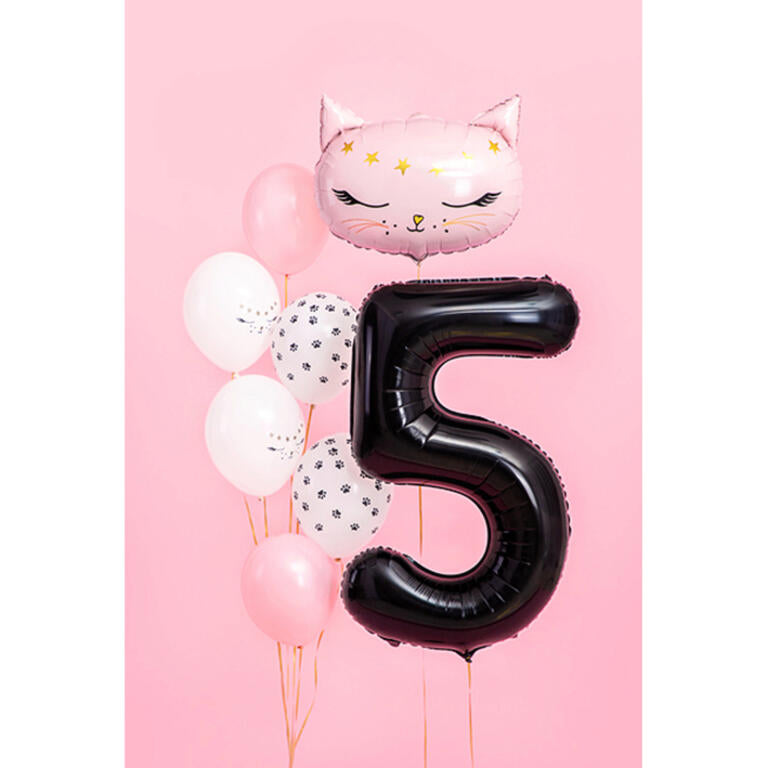 Ballon_XXL_Zahl_5_schwarz_Groesse_ca._86cm_XXL_Folienballon_rosa_Hintergrund_Partydeco