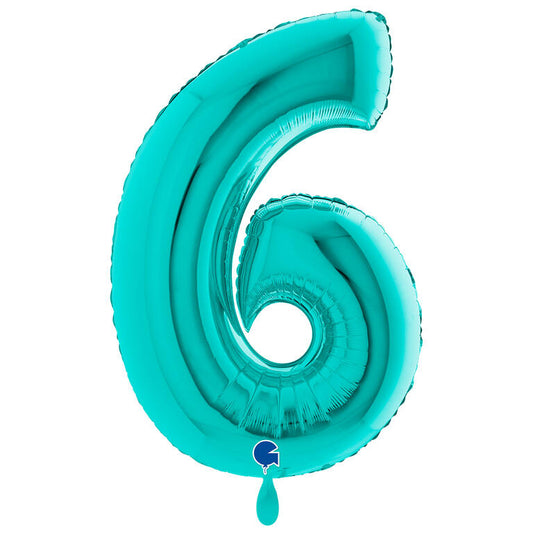 Ballon XXL - Zahl 6 - Tiffany - 61x93 cm