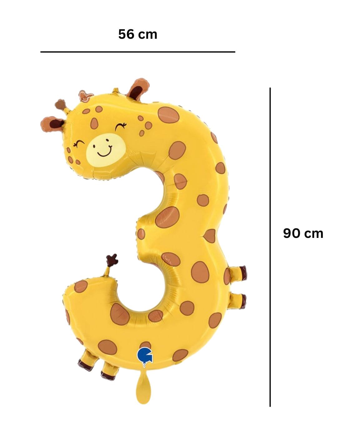Ballon_Zahl_3-Tiermotiv Giraffe-56x90cm_XXL_Folienballon