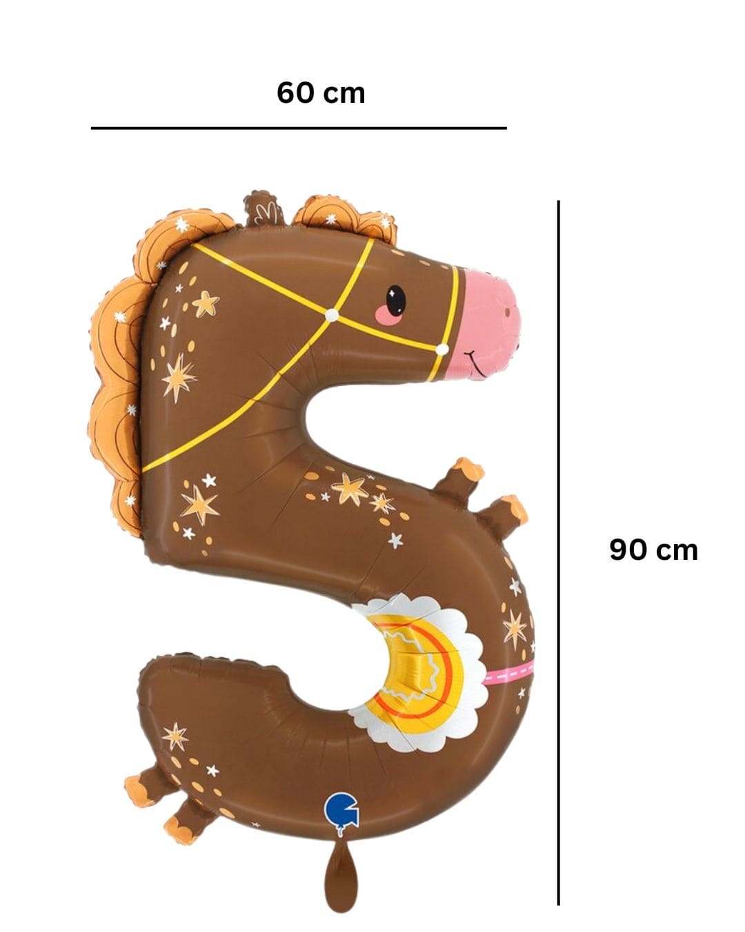 Ballon_Zahl_5_Tiermotiv_Pferd-60x90cm_XXL_Folienballon