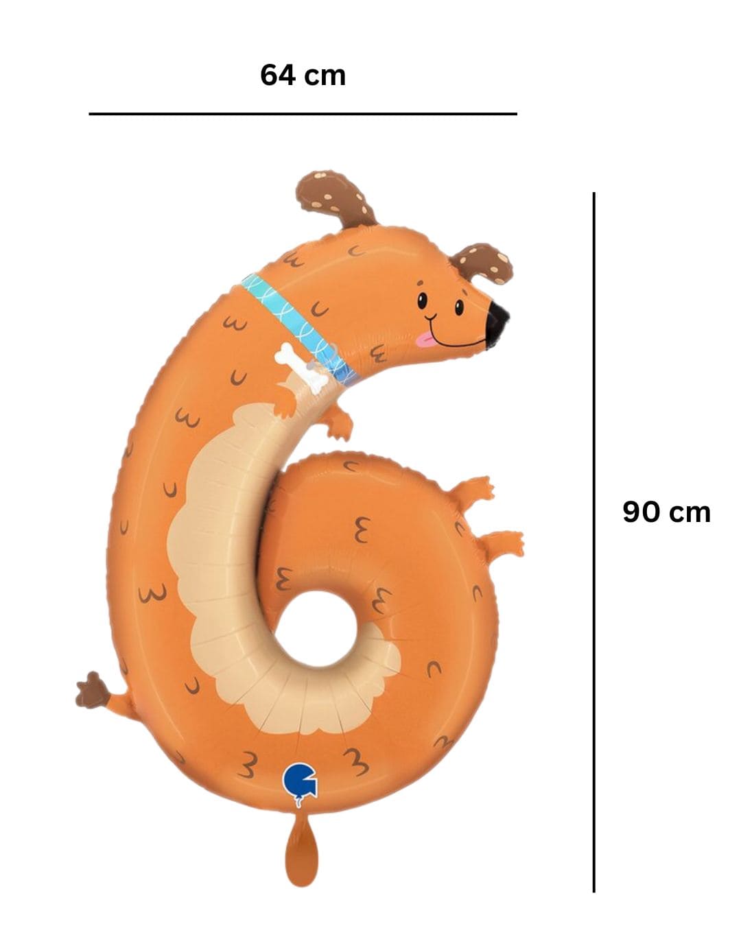 Ballon_Zahl_6_Tiermotiv_Hund-64x90cm_XXL_Folienballon