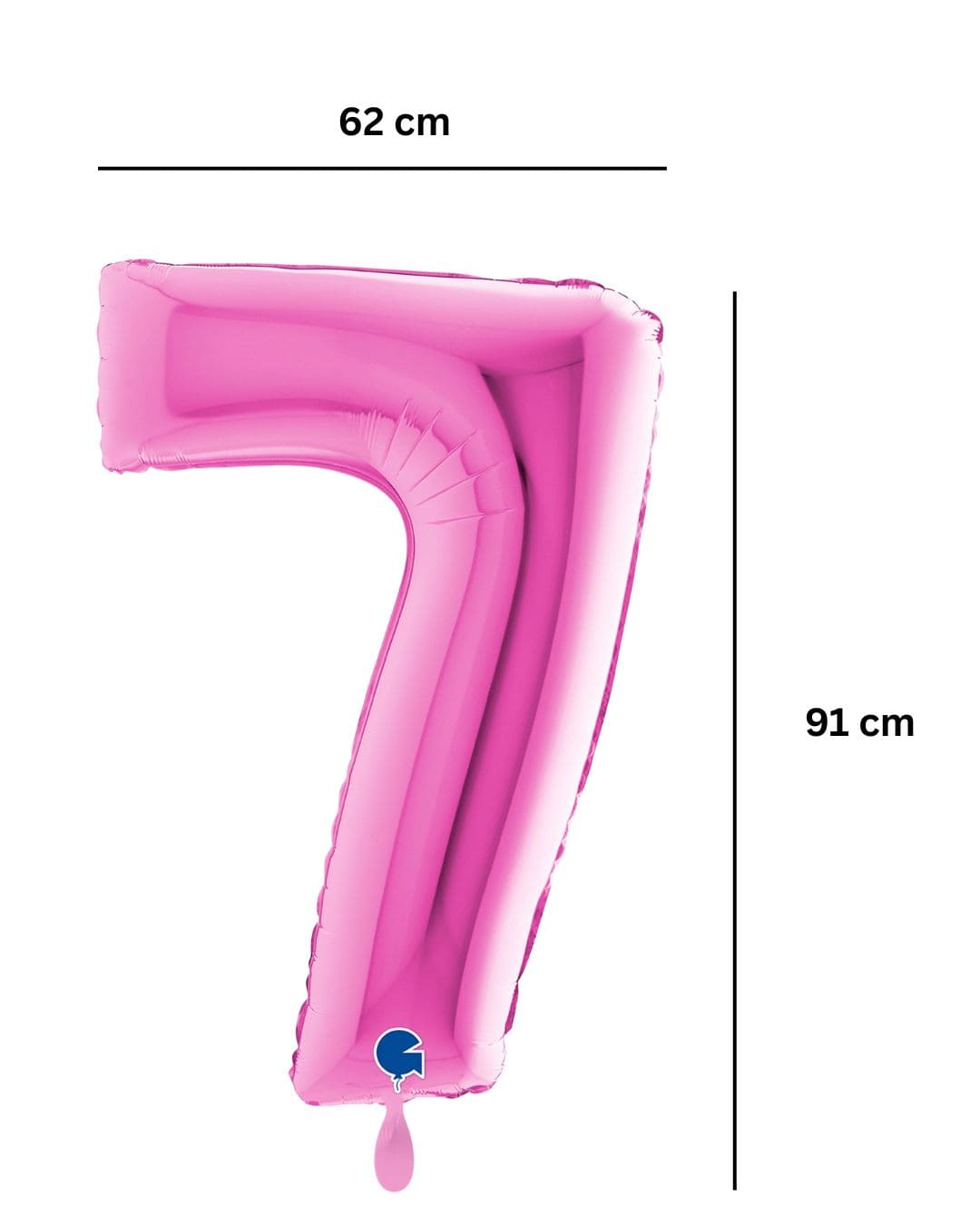 Ballon XXL - Zahl 7 - Pink - 62x91cm