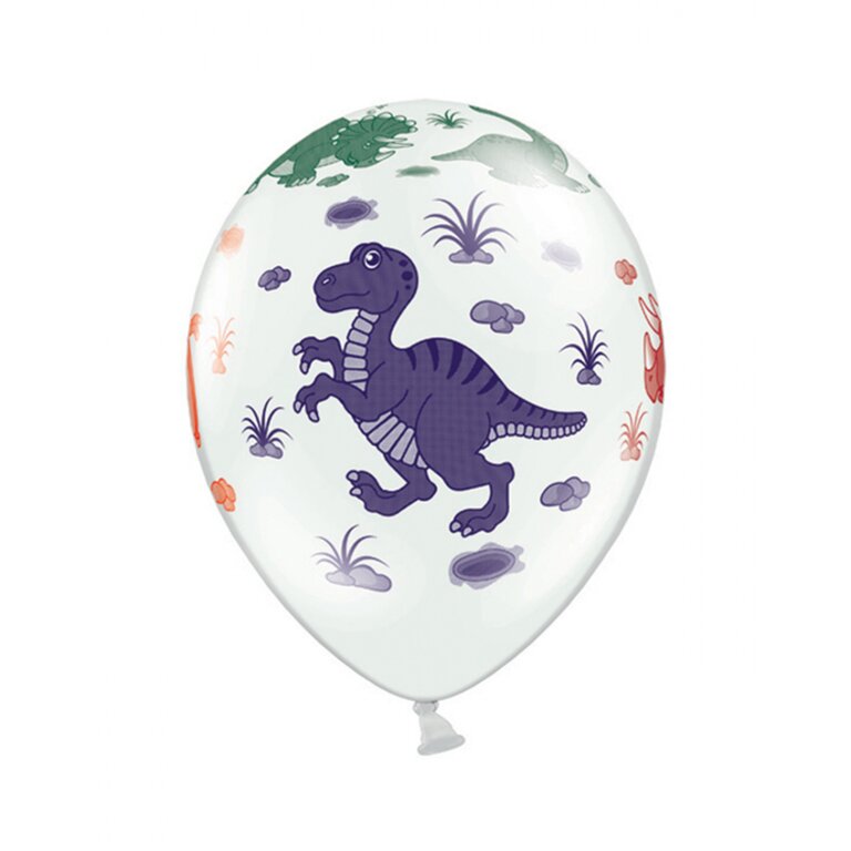 Ballon_Ø 30cm_Dinomotiv_T-Rex_Triceratops_Flugsaurier_Brontosaurus_Dino_Kindergeburtstag_Luftballon