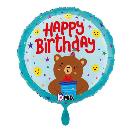 Ballon_rund_Baer_Happy_Birthday_Groesse_35x35cmcm_Geburtstag_Dekoration