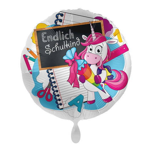Ballon - Einhorn Endlich Schulkind - Ø 43cm
