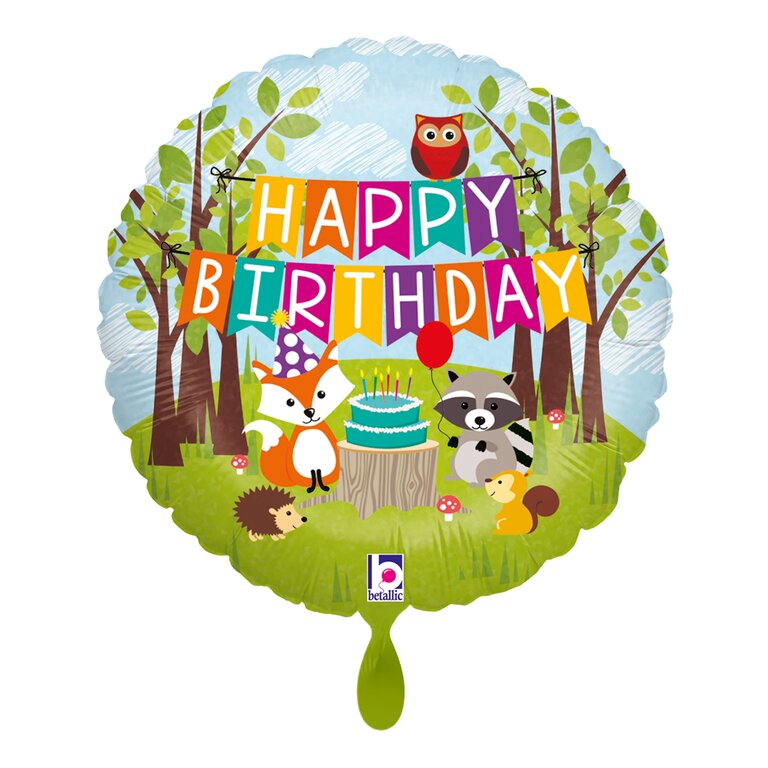 Ballon_rund_Waldtiere_Happy_Birthday_Groesse_35x35cm_Geburtstag_Dekoration