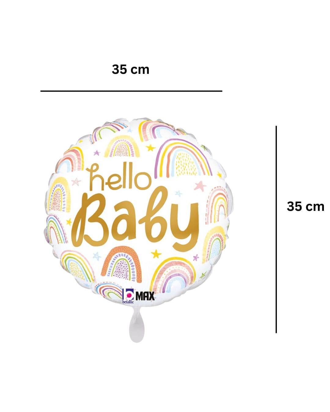 Ballon_rund_hello_baby_Groesse_35x35cm_Folienballon_Baby_Party.