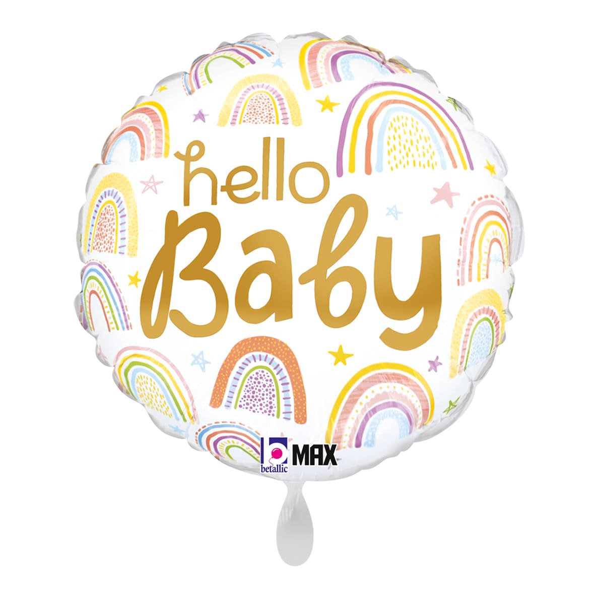 Ballon_rund_hello_baby_Groesse_35x35cm_Folienballon_rund_Baby_Party