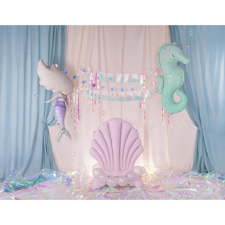 Ballons_XXL_Folienballons_Motto_Unterwasserwelt_Seepferdchen_Meerjungfrau_Muschel_Partydeco