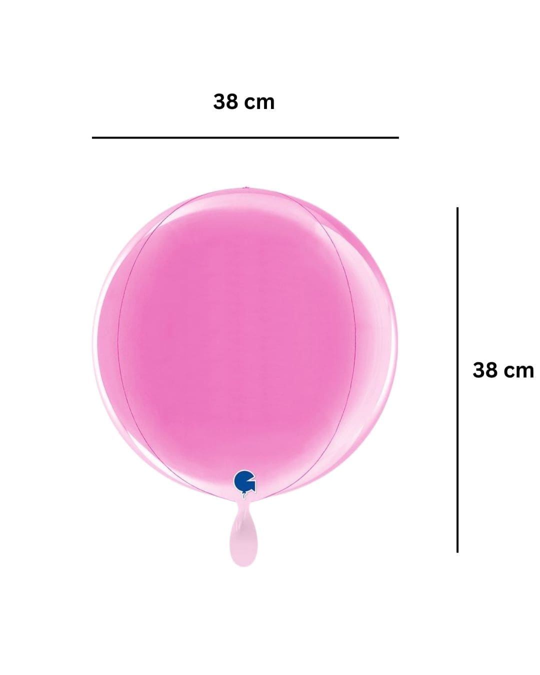 Kugelballon_rund_Pink_38x38x38cm_Globus_4D_Folienballon.