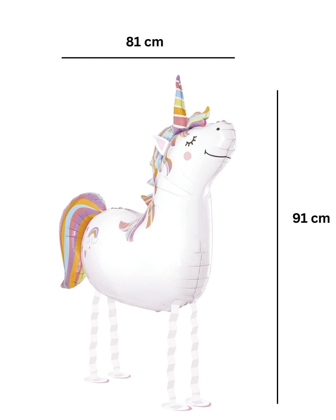 Ballon XXL - Airwalker Einhorn - 81x91 cm