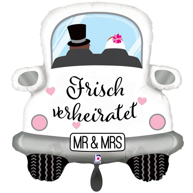 XXL_Ballon_Auto_Brautpaar_frisch_verheiratet_Groesse_55x60cm_Dekoration_Hochzeit