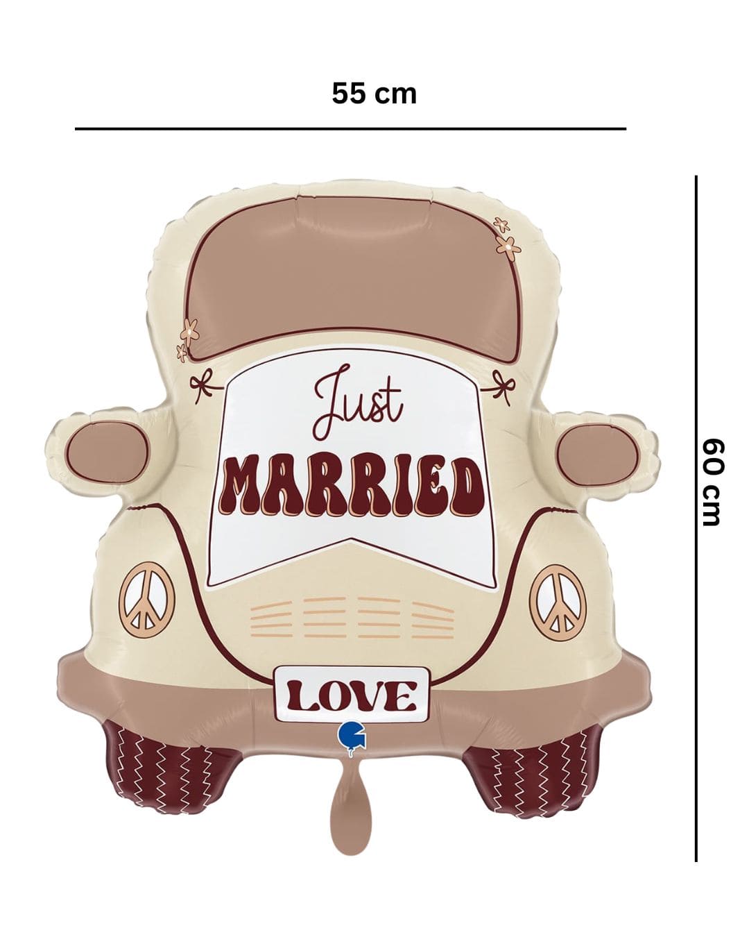 XXL_Ballon_Auto_just_married_Groesse_55x60cm_Dekoration_Hochzeit