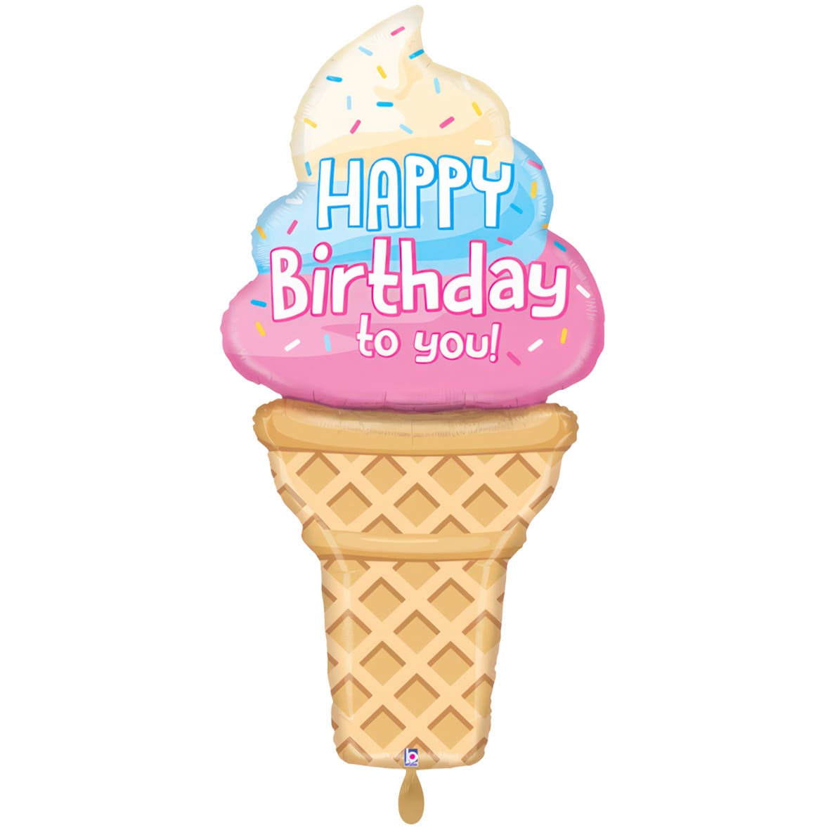 XXL Ballon - Eiswaffel Happy Birthday - 71x145 cm