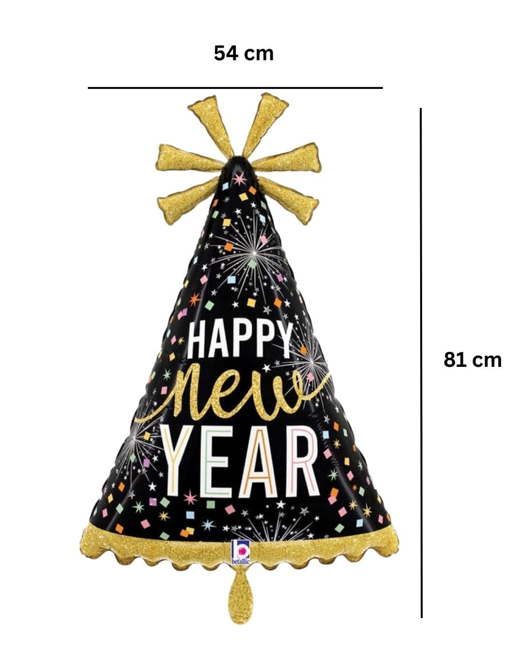 XXL_Ballon_Happy_New_Year_Party_Hut_Groesse_54x81cm_Folienballon_Silvester_Neujahr
