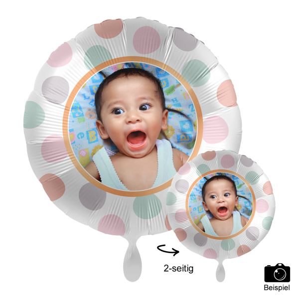 Fotoballon Ø 43cm - rund Pastell Punkte