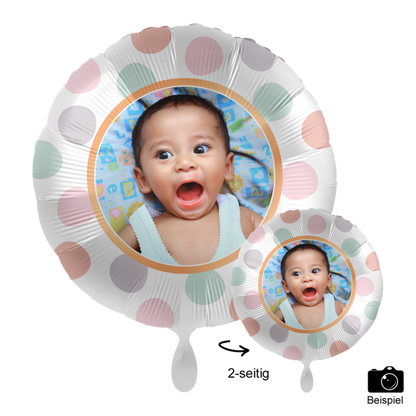 Fotoballon Ø 43cm - rund Pastell Punkte
