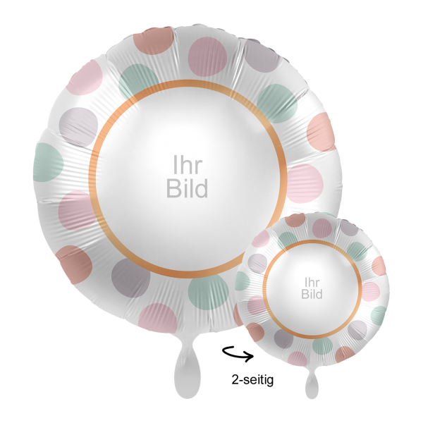 Fotoballon Ø 43cm - rund Pastell Punkte
