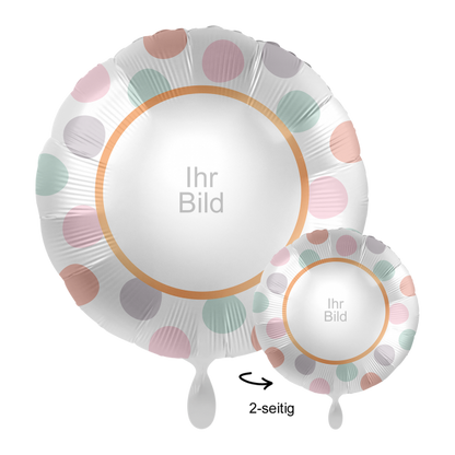 Fotoballon Ø 43cm - rund Pastell Punkte