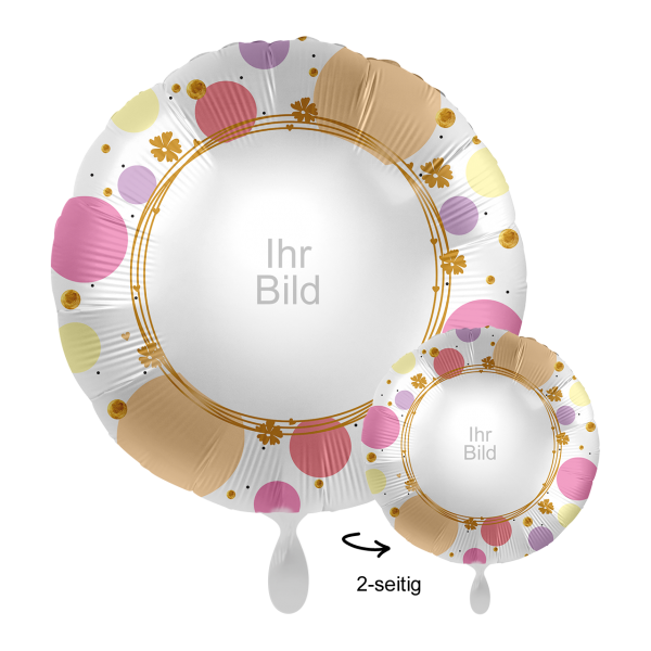 Fotoballon Ø 43cm - rund Punkte