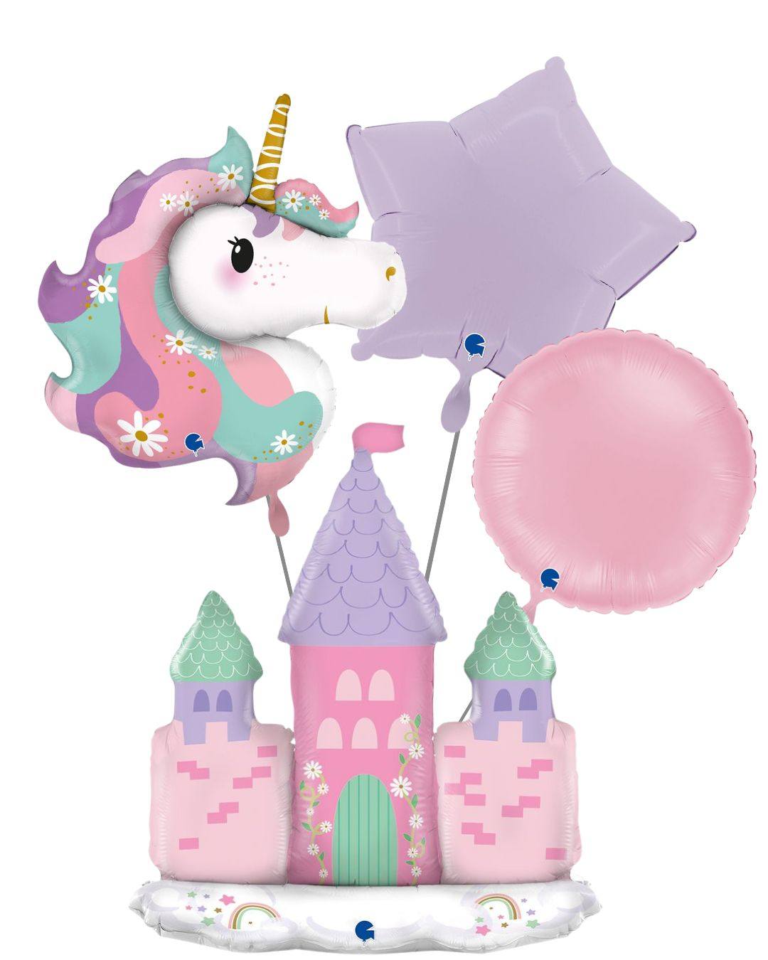 XXL Ballon Mega Set - Einhorn Schloss - 4 Ballons