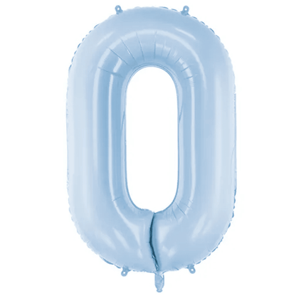 Ballon XXL - Zahl 0 - Hellblau - Ø ca. 86cm