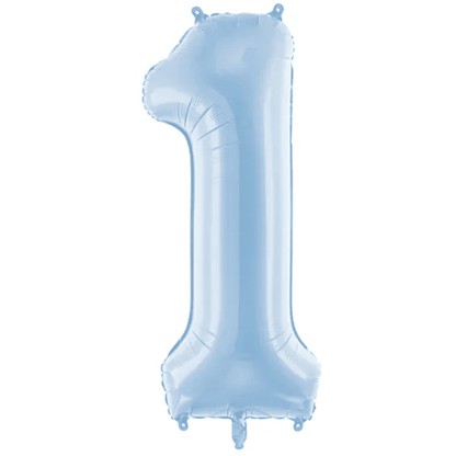 Ballon XXL - Zahl 1 - Hellblau - ca. Ø 86cm