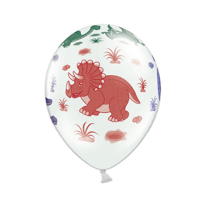 Ballon_Ø 30cm_Dinomotiv_T-Rex_Triceratops_Flugsaurier_Brontosaurus_Luftballon_Dino_Kindergeburtstag