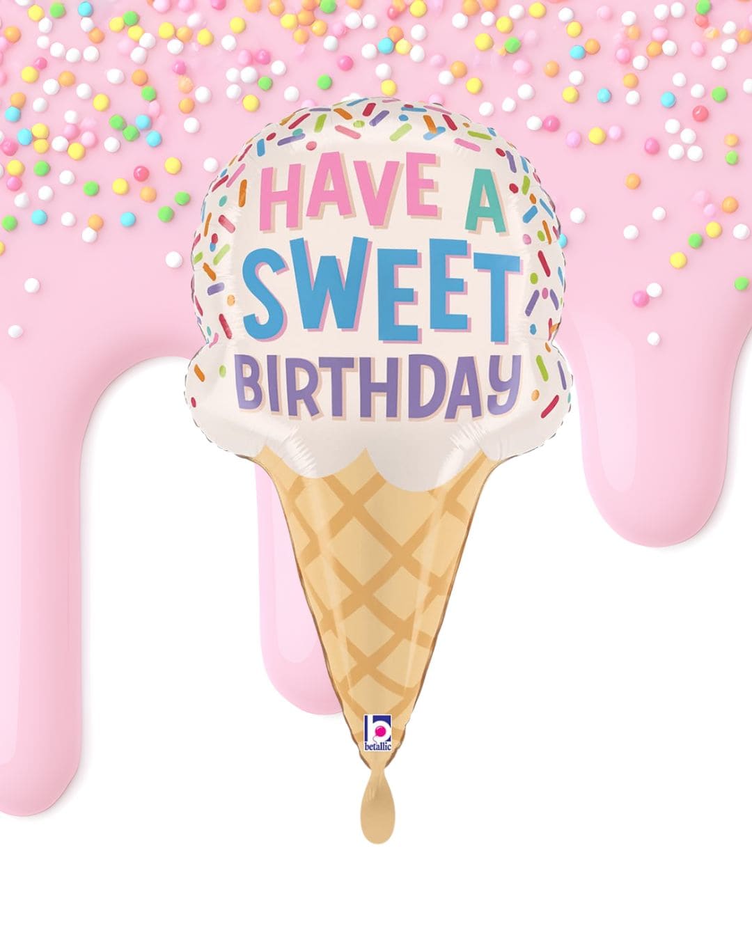 XXL Ballon - Eiswaffel Sweet Birthday - 41x72 cm