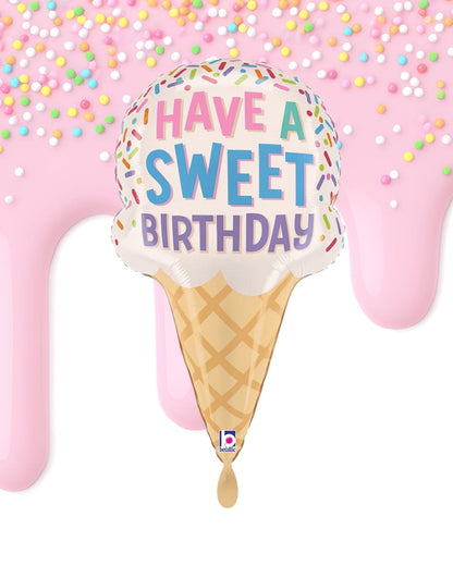 XXL Ballon - Eiswaffel Sweet Birthday - 41x72 cm