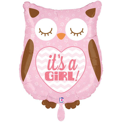 Ballon_Eule_its_a-girl_Groesse_43x53cm_Folienballon_Eule_Baby_Party