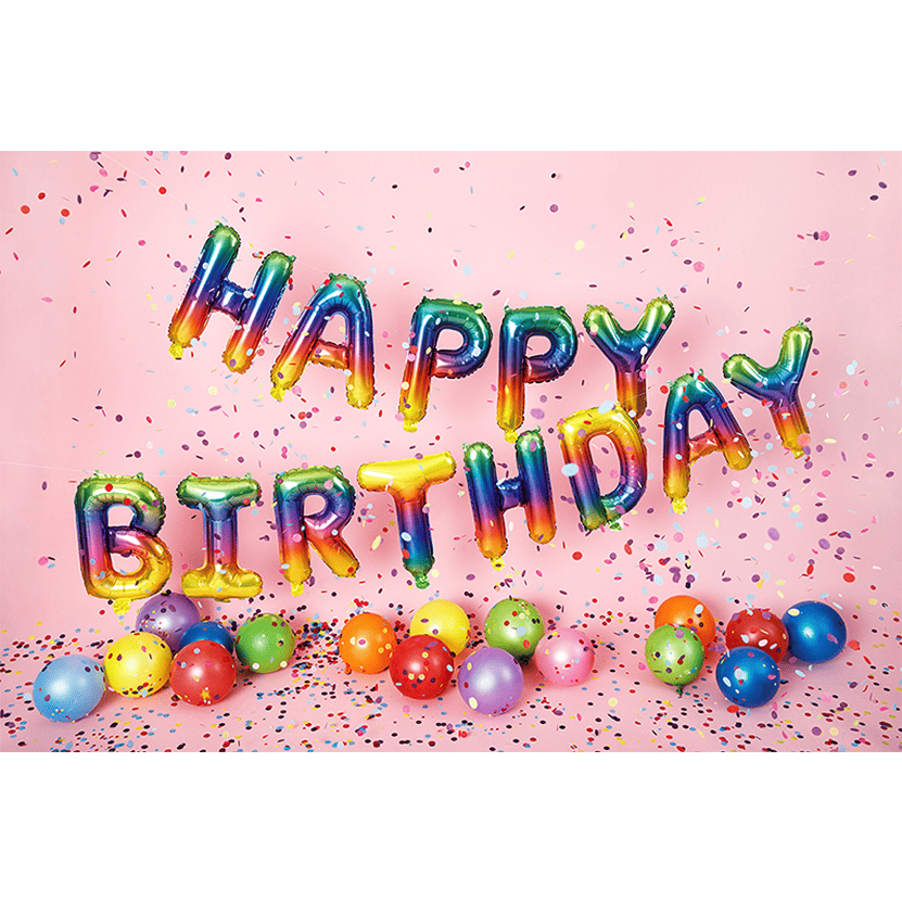 Schriftzug - Happy Birthday Regenbogenfarben - 340x35cm