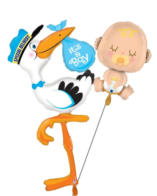 Ballon_Set_XXL_Storch_blau_it_s_a_Boy_Groesse_59x173cm_Baby_mit_Schnuller_Folienballon_GenderRevealParty