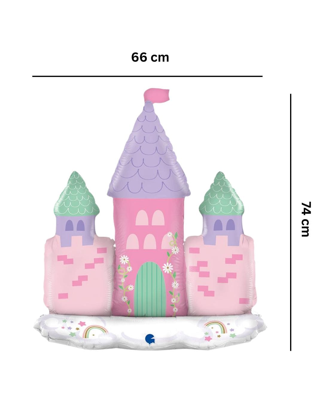 Ballon_Standup-Airfilled_magisches-Schloss_Groesse_66x74x23cm_Einhoerner_Feen