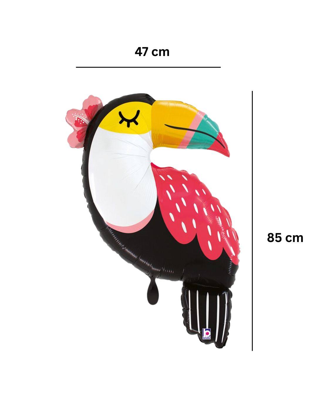 Ballon_Tiermotiv_Tukan_Groesse_47x85cm_Folienballon_Tucan