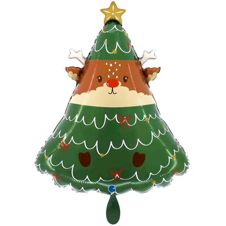 Ballon_Weihnachtsbaum_Rentier_Groesse_47x59cm_Folienballon_Christmas_Reindeer_in_the_Tree