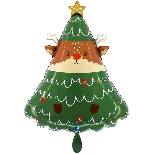 Ballon_Weihnachtsbaum_Rentier_Groesse_47x59cm_Folienballon_Christmas_Reindeer_in_the_Tree