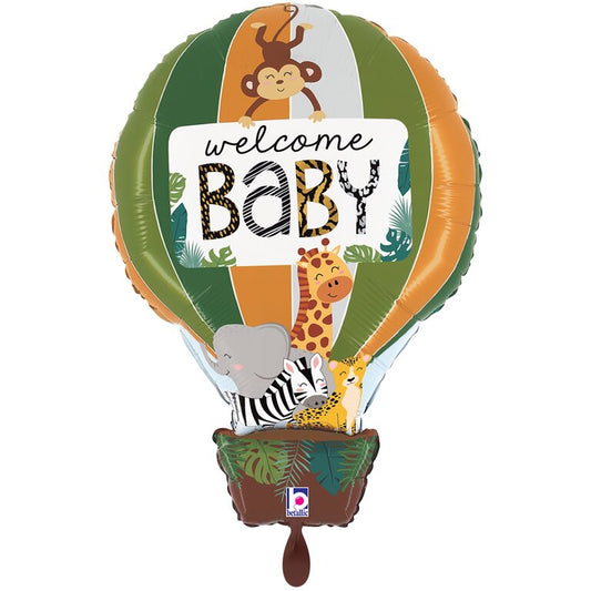 Ballon_XXL_Heissluftballon_Dschungeltiere_Welcome_Baby_Schriftzug_Groesse_ca_43x60cm_XXL_Folienballon_Baby_Party_