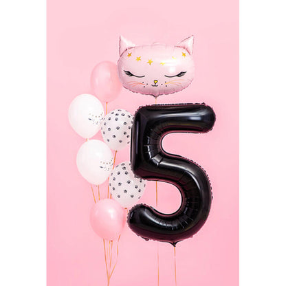 Ballon_XXL_Zahl_5_schwarz_Groesse_ca._86cm_XXL_Folienballon_rosa_Hintergrund_Partydeco